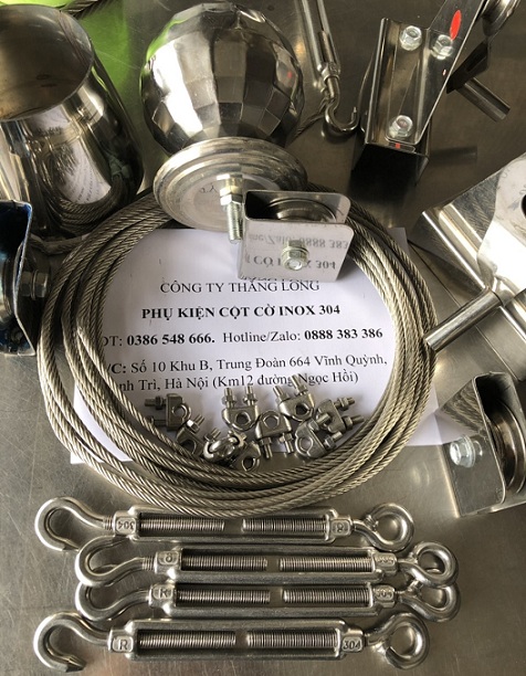 Phụ Kiện cột cờ 9m inox 304 bóng